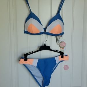 Brand New Gianni Bini Color Block 2 piece Bikini